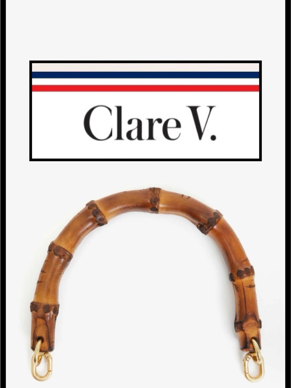 Clare V Bamboo Top Handle in Natural. Classic.